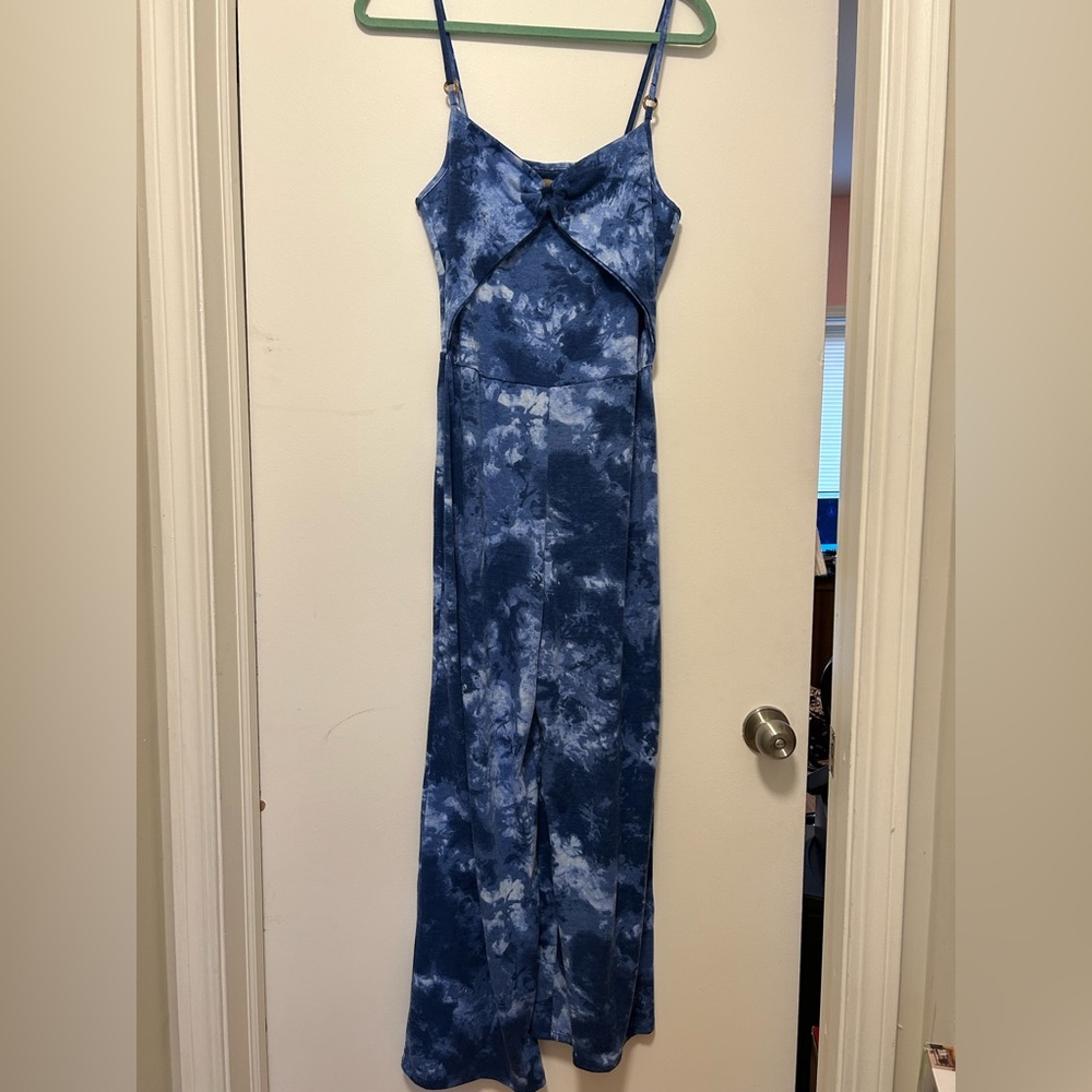 Blue tie dye jumpsuit - size L